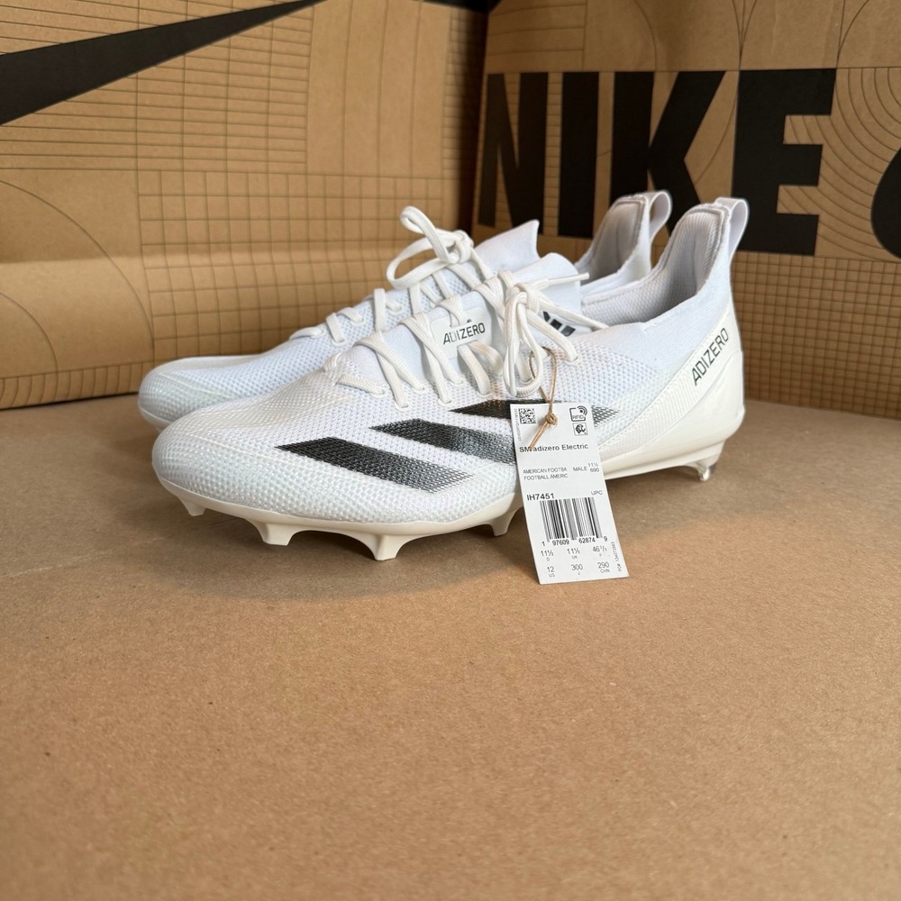 Adidas ADIZERO ELECTRIC+ FOOTBALL CLEATS White/Black Mens Size 12 IH7451 NEW - Picture 5 of 11